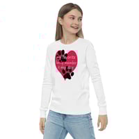 Image 3 of "My favorite family member is my dog" Youth long sleeve tee