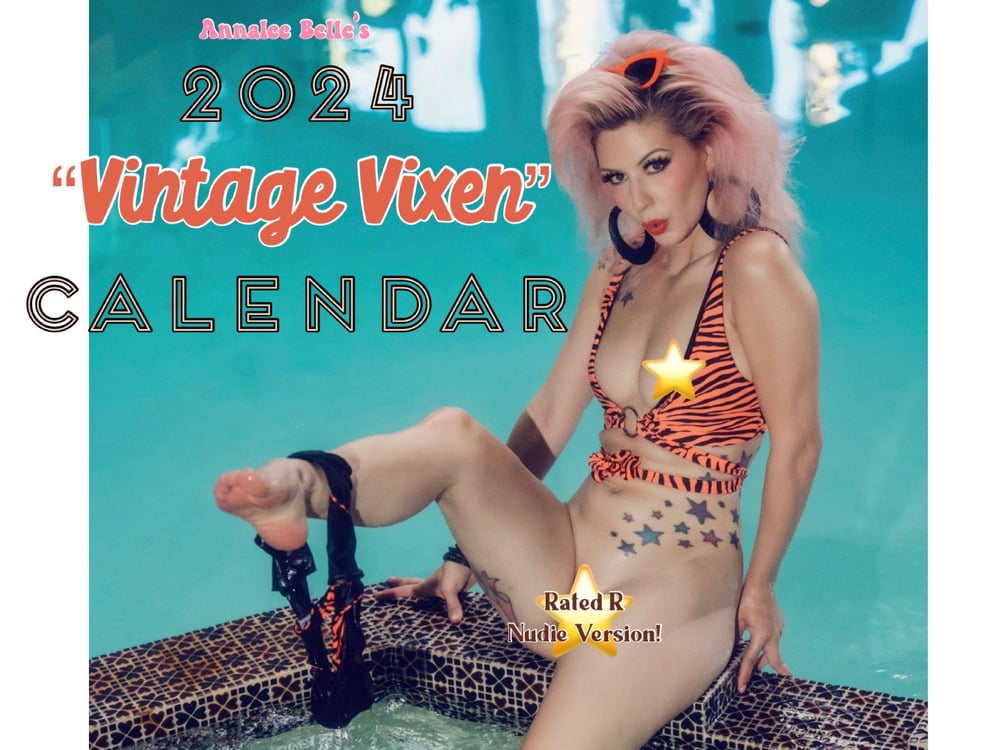 R - 2024 Vintage Vixen Calendar - NUDIE Version **SLIGHTLY DAMAGED**