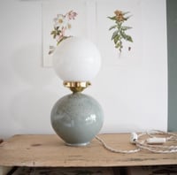 Image 4 of Lampe Ceramique mouchetée & Opaline