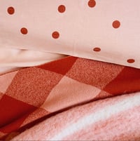 Image 1 of Castle & Things Blush Linen Spot Fitted Sheet Queen 