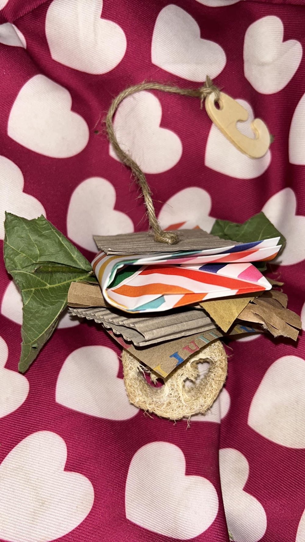 Image of Loofah, Branch and Paper Hanging Enrichment Toy