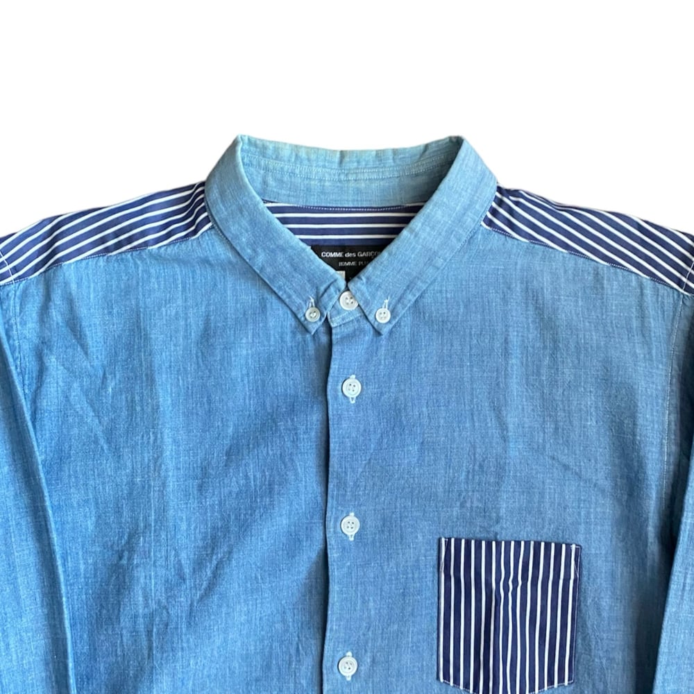 Comme Des Garcons Homme Plus AD2011 Two Tone Denim Button Up Shirt  