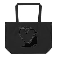 Image 1 of "Cat Mom" Large organic tote bag