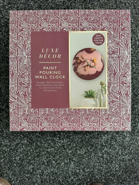 Image 1 of Luxe Decor Wall Clock Paint Pouring Kit - Moody Burgundy and Gold