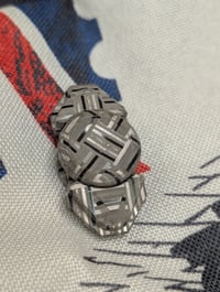 Image 3 of *Drop Spinner LordVader-Bar in Basket Weave Zircuti Etched