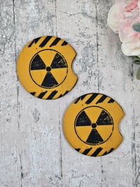Image 1 of Caution Car Coasters - 2 pack