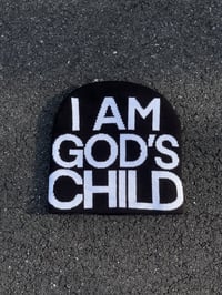 Image 1 of “I AM GOD’S CHILD” Satin Lined Black Beanie