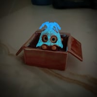 Image 13 of Glow in dark picture holder orange cat in the box ceramic keepsake (rainbow effect)
