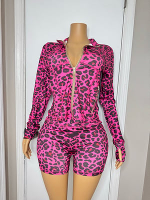 Image of Cheetah Biker Short Set