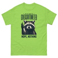 Image 10 of Unisex T-Shirt Giveashitometer Nope Nothing T-Shirt | Funny Raccoon Humor Graphic Tee
