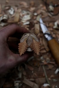 Image 4 of Woodland Fern Leaf Earrings 