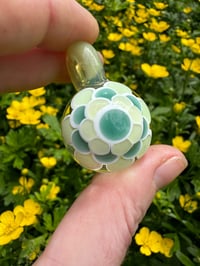 Image 1 of Green Floral Dot Stack Pendant