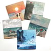 Coastal - Set of 5 'embroidered' Luxury Greetings Cards