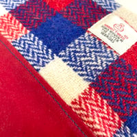 Image 2 of Red White & Blue Harris Tweed Waxed Cotton Zip Bag