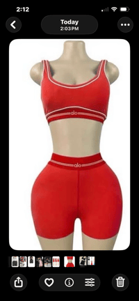 Image 3 of Red Alo Biker Set