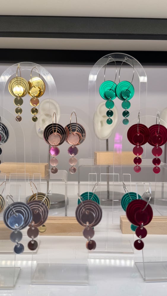 Image of Náušnice Bubbleline barevné zrcadlové L