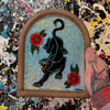 Crawling Panther - arched Glass Painting