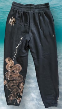 Image 2 of “TENTACLE TALK” BLEACH PAINTED FLEECE JOGGERS MEDIUM