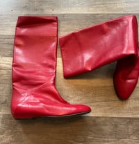 vintage red slouch boots