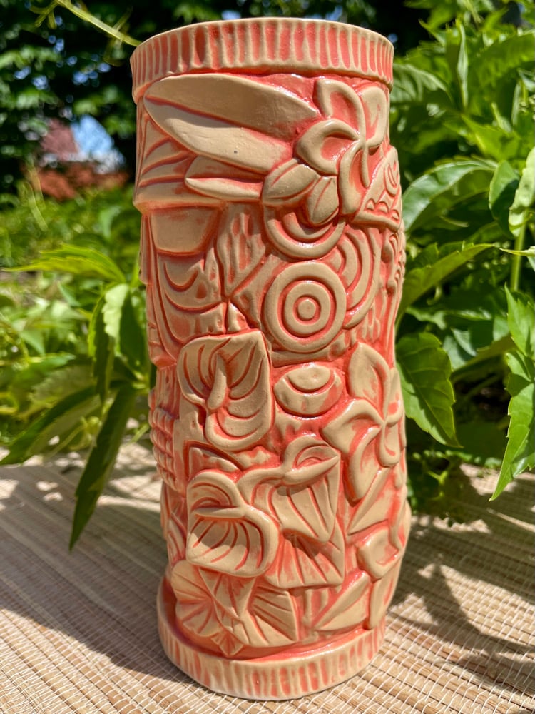 Image of Orange/Tan Floral Peanut Mug