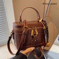Image 1 of Brown Vintage Women's Crossbody Bag - Elegant Handbag with Golden Hardware, Adjustable Shoulder Stra