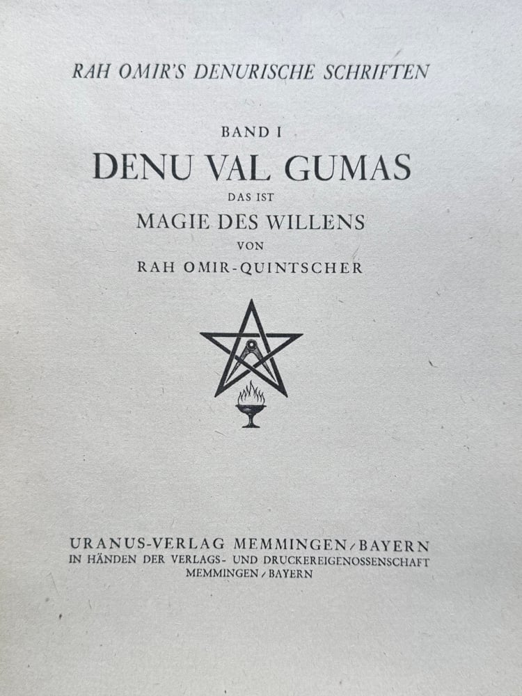 Image of Wilhelm Quintscher: Denu val Gumas, Das Magie des Willens (facsimile of the first edition)