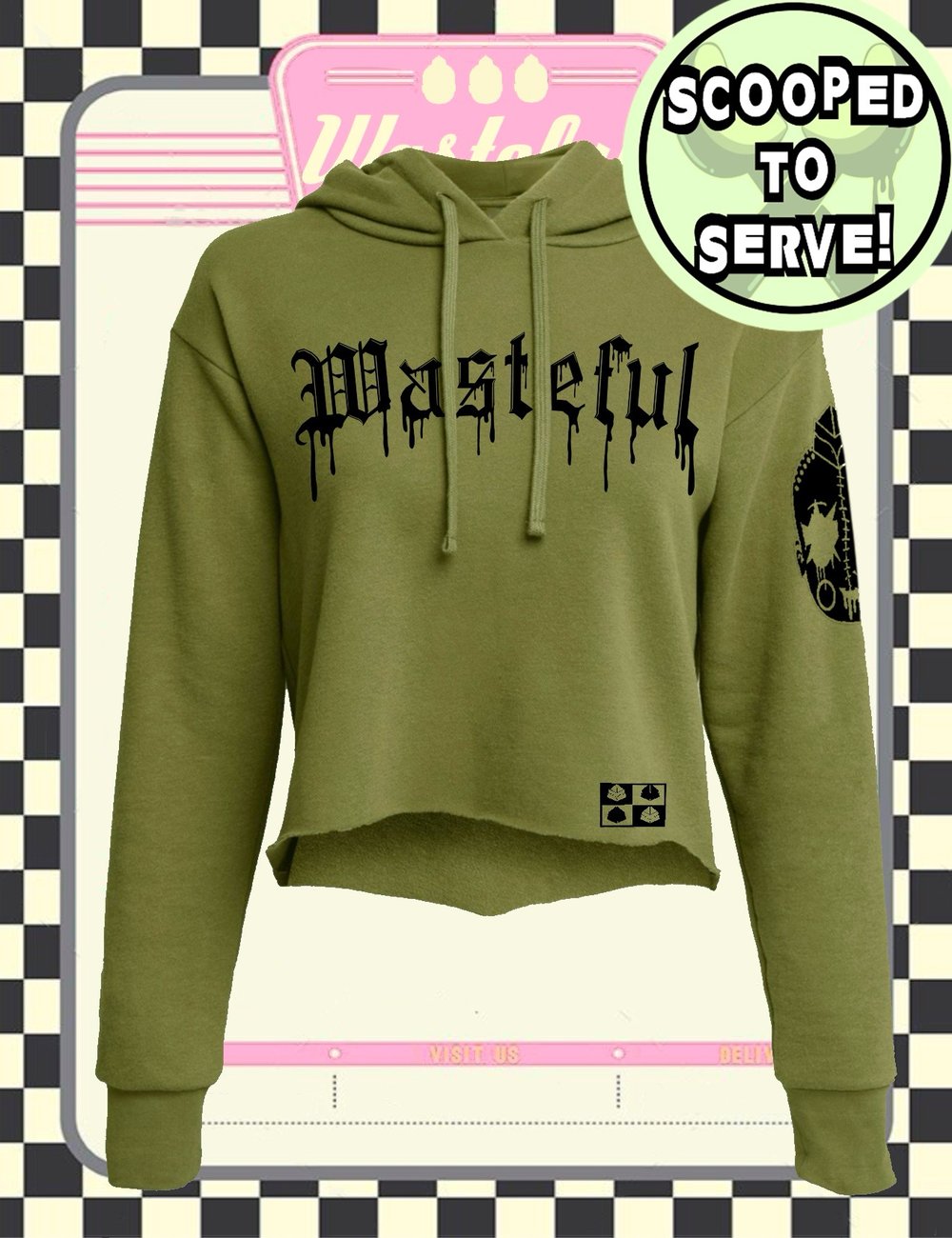 GANGSTA MELT CROP TOP HOODIE (Mold)