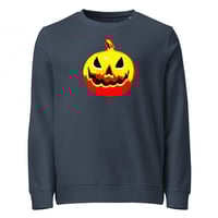Image 7 of Sweatshirt (Adult M/F) - Jack O Lantern Vintage Red-Yellow