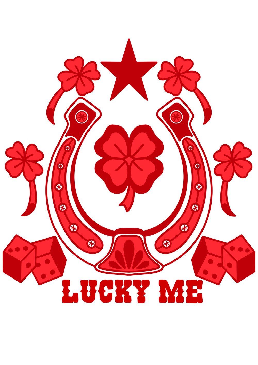 Image of Red Lucky me totebag