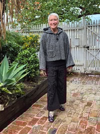 Image 5 of Kylie Jane Cropped Cape jacket - grey/black boucle