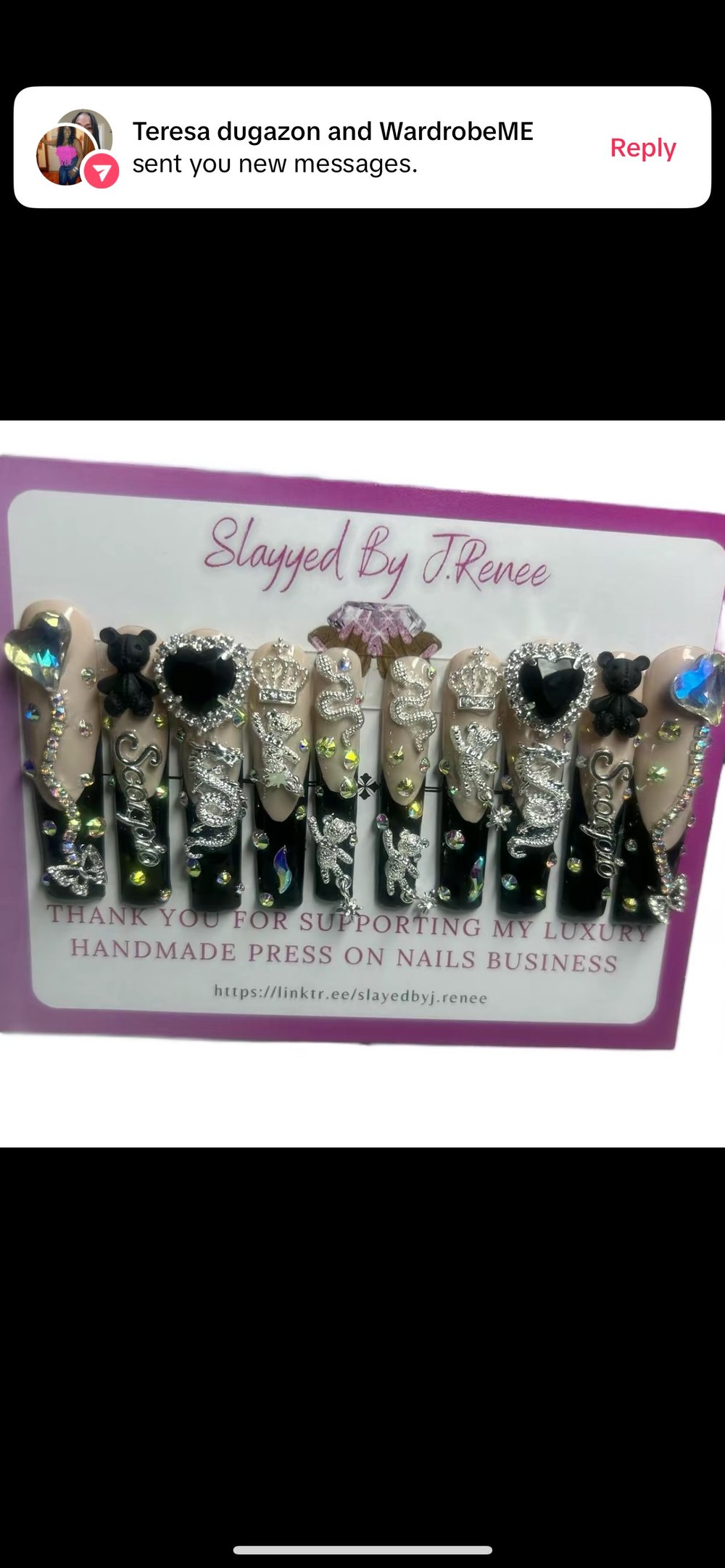 French Freestyle 3XL Birthday Press On Nail Set