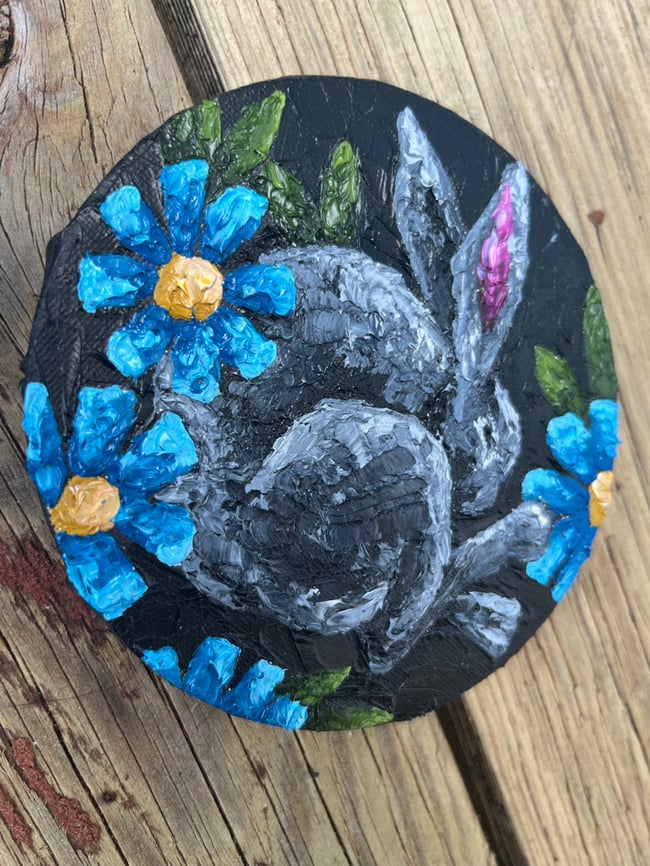 Original Oil Painting: “Curled up Bun”