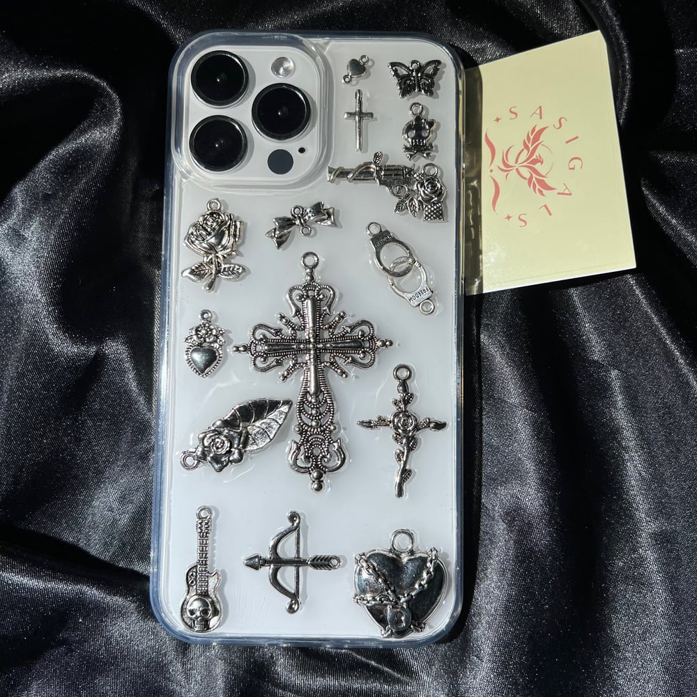 Image of Rose And Skull Goth Resin Phone Case For All Brand 