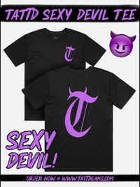 TATTD SEXY DEVIL 😈 TEE!!! Black&lavender🖤💜