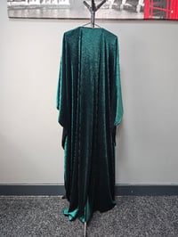 Image 3 of Tatreeze Velvet Abaya Green/Red/Navy (Made in Jordan) copy