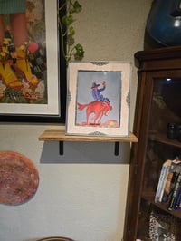 Image 3 of Riding Horseback in Oranges and Blues Framed Print