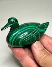 Image 1 of Malachite Duck Carving | #3030