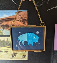 Hanging mini cut paper bison