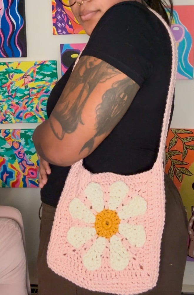 Image of Baby Pink Daisy Mini Bag