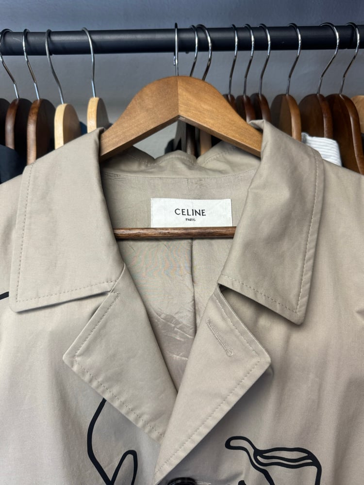 Image of Celine SS22 Gabardine Faces Mac Coat