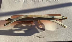 Image of AUTHENTIC CARTIER CT0286O 003 - [MIXED HORN] CUSTOM BROWN 010