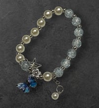 Light blue/Pearl blue butterfly bracelet 