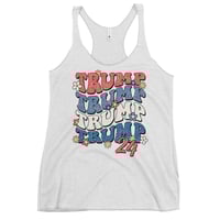Image 3 of Retro Trump 24 Flowers Women's Racerback Tank