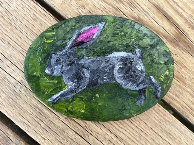 Original Oil Paintings: “Running Hares”