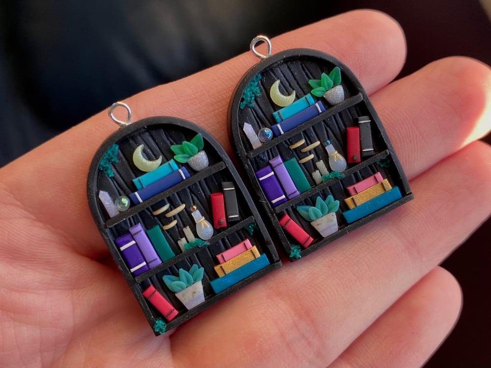 Image of Magical Bookshelf Earrings/Necklace