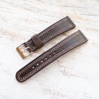 Image 3 of Dark Brown Chevre Strap With Double Stitch