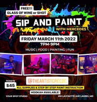 MARCH 11th ADULT SIP & PAINT 7pm-9pm 