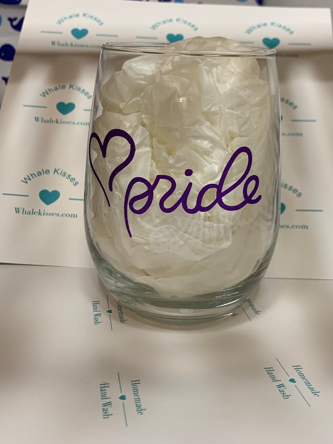 Pride stemless wine glass