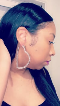 Image 2 of Heartbreaker Bling Hoop earrings 