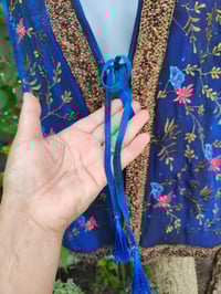 Image 3 of Mykonos sari jewel oversized waistcoat / top 10-18 blue